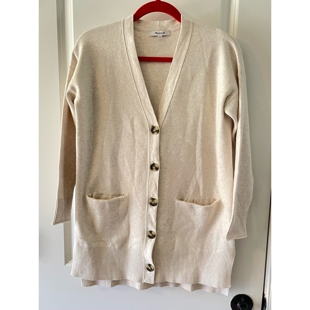 Madewell Miller Cardigan Sweater Women’s XXS Beige NWOT - Picture 2 of 5